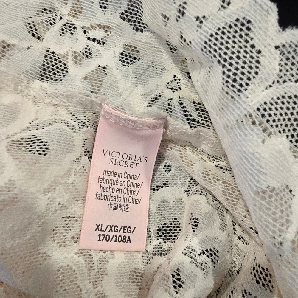 Victoria's Secret Floral Lace Slip Dress Cream Ivory Size XL Adjustable Straps